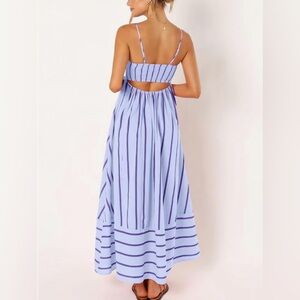 Elegant Lavender Striped Dress